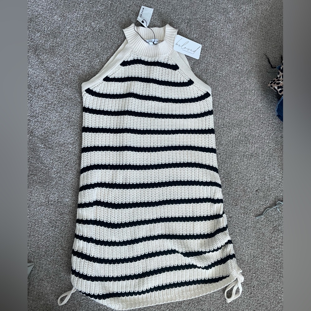 NWT Miou Muse striped knit dress size S